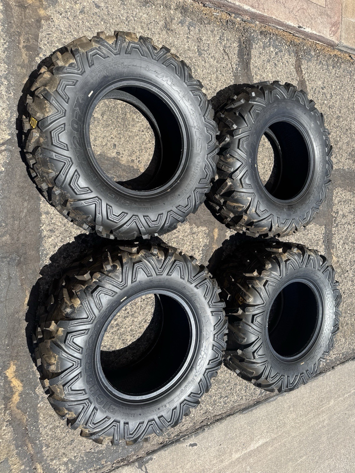 4-MAXXIS BIGHORN 2.0 X TIRES 8 PLY SIDE WALL 30x9x14/30x11x14 1 MILE CAN AM X3