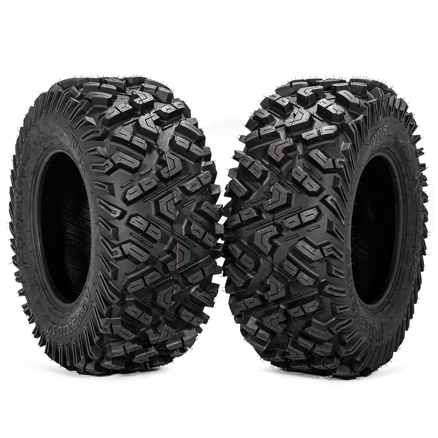 25×10-12 ATV Tires 6Ply 25x10x12 UTV Tires 25 10 12 All Terrain Heavy Duty Set 2