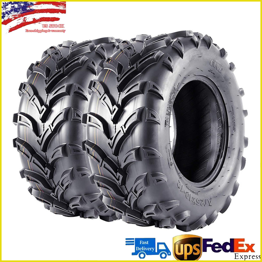 2 Pack 25×10-12 ATV Tires 6Ply 25x10x12 ATV UTV Tires 25 10 12 All Terrain Tires