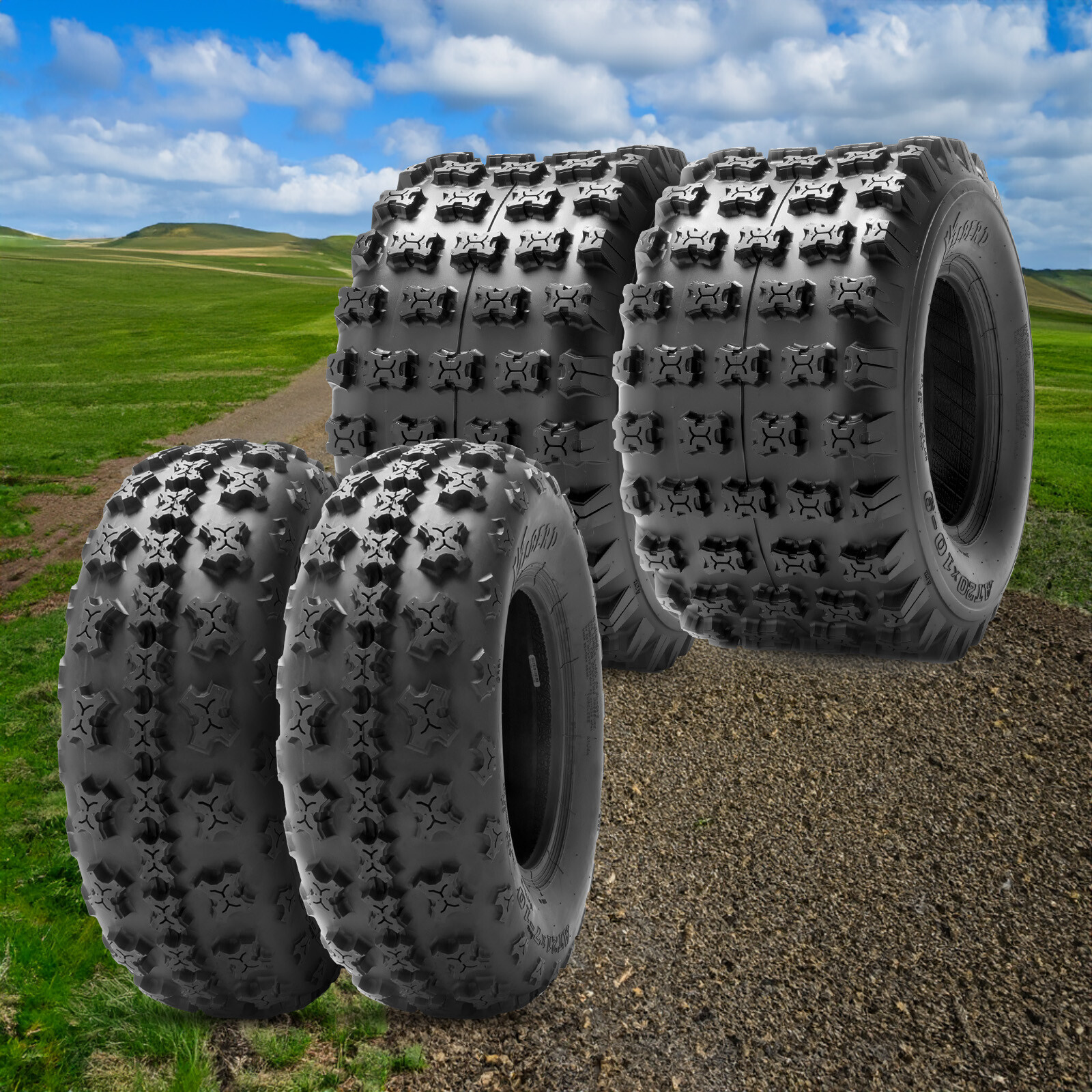 Set of 4 21×7-10 20×11-10 ATV Tires Sport Quad All Terrain Front Rear Race Tire