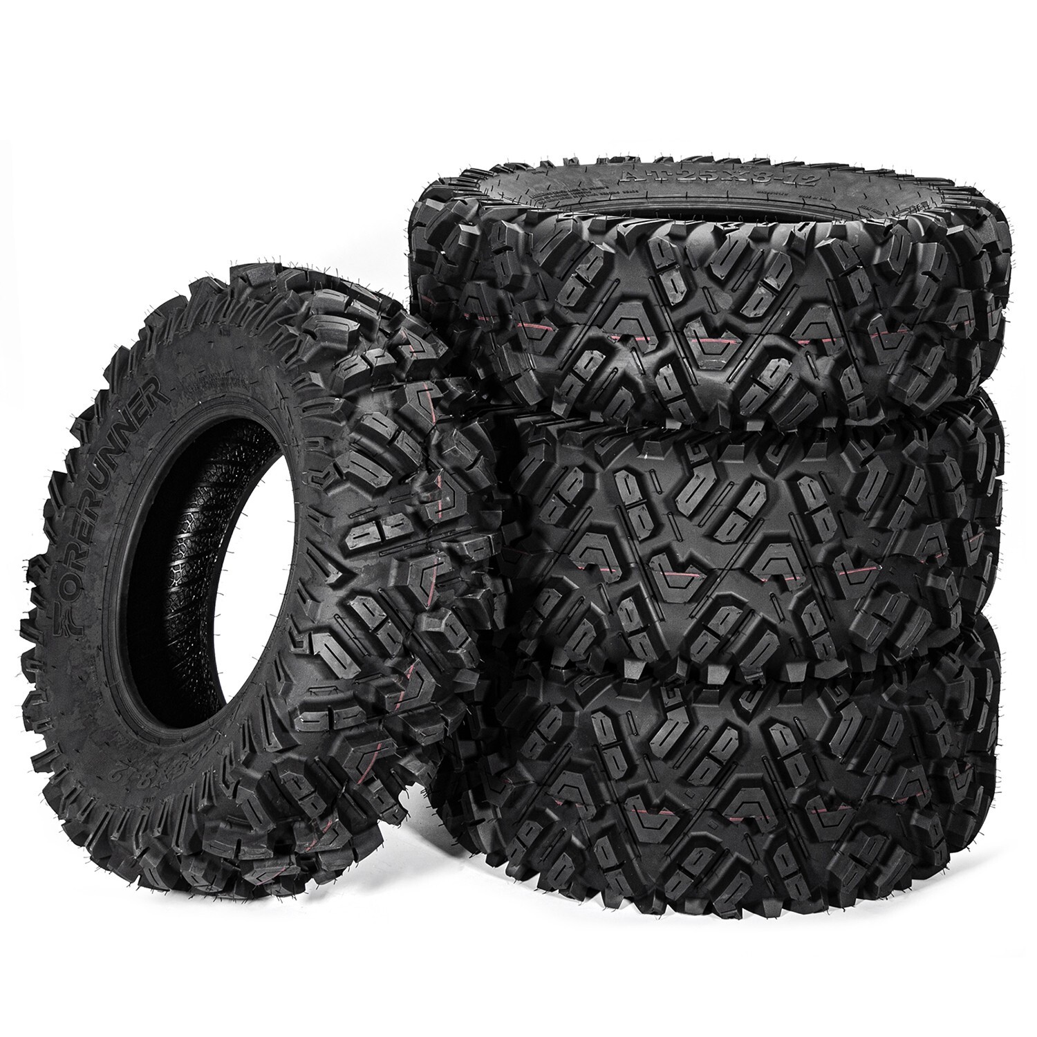 25×10-12 25×8-12 Set 4 ATV Tires 25x8x12 25x10x12 UTV All Terrain 6PR Heavy Duty