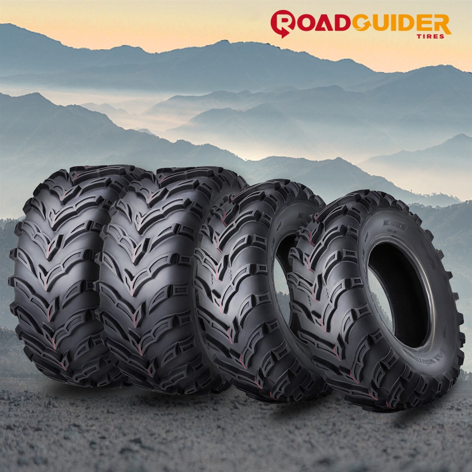 Set 4 ROAD GUIDER ATV/UTV Tires 25×8-12 25x8x12 & 25×10-12 25x10x12 Tires 6PR