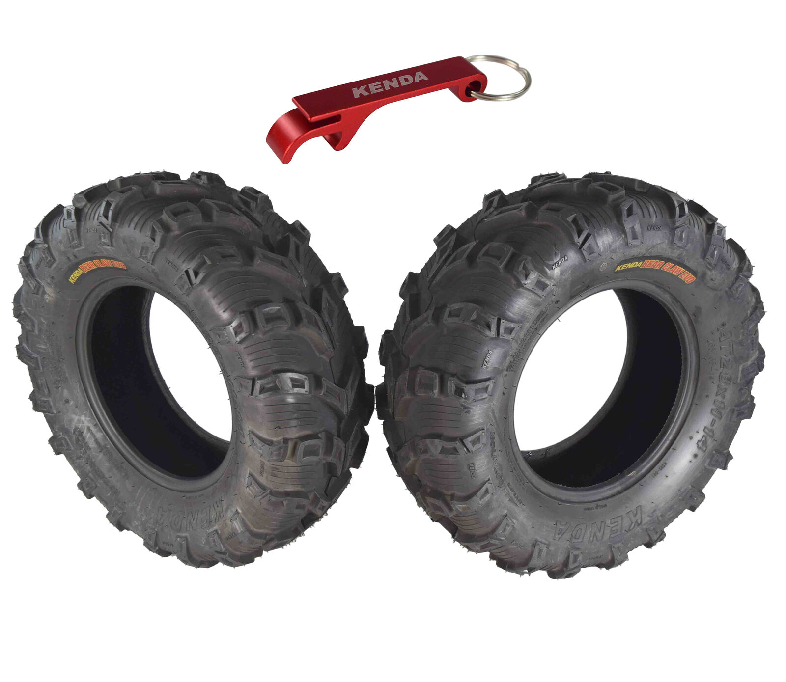 Kenda Bear Claw EVO 28×11-14 Rear ATV/UTV Tires 2 Pack w Bottle Opener