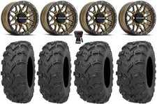 Raceline Krank 14″ Wheels Br 28″ Bear Claw EVO Tires Kawasaki Brute Force IRS