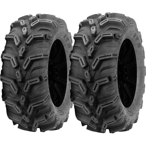 (QTY 2) 25x10R12 ITP Mud Lite XTR ATV/UTV Load Range C Black Wall Tires