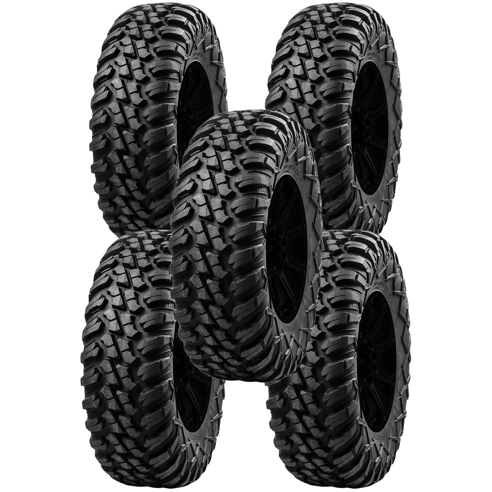 (QTY 5) 27×9.00R12 Tusk Terrabite  LRD Black Wall Tires