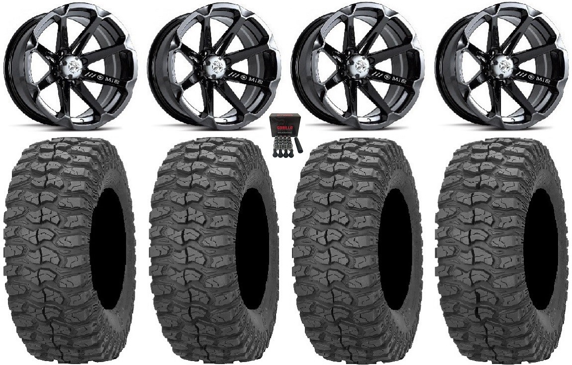 MSA Black Diesel 15″ UTV Wheels 32″ Rock-A-Billy Tires Can-Am Defender