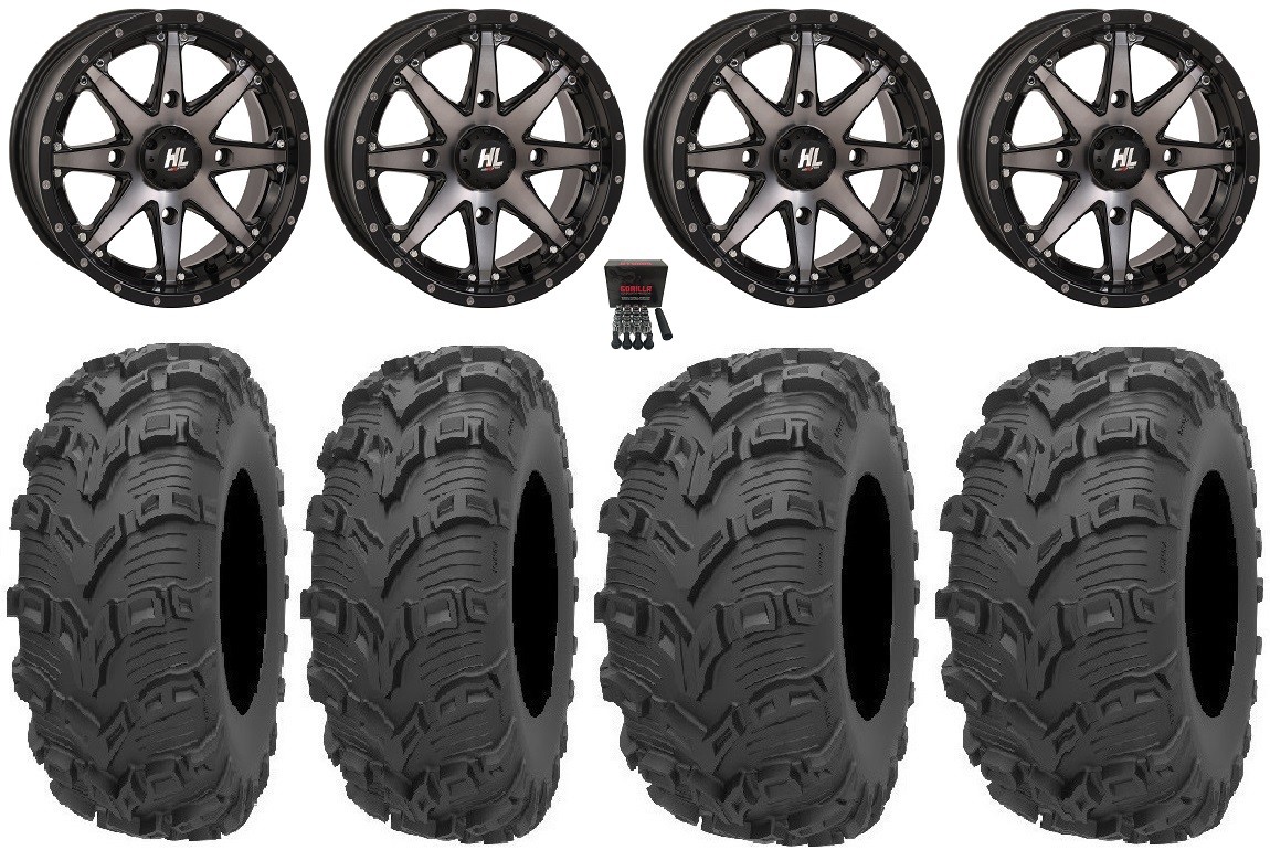 High Lifter HL10 14″ Wheels Smoke 26″ Bear Claw EVO Tires Polaris Sportsman /