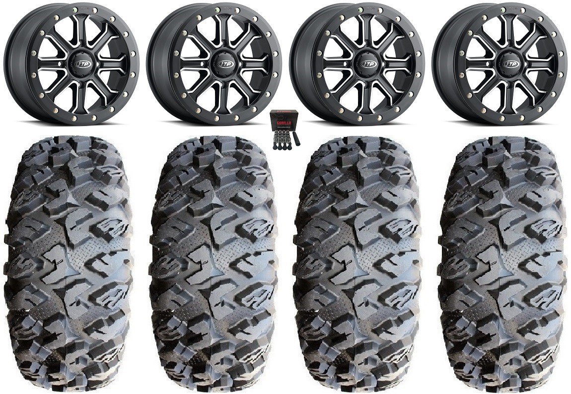 ITP Inertia Bdlk 15″ Wheels Bk +40mm 31″ MotoClaw Tires Polaris Ranger XP 9/1K