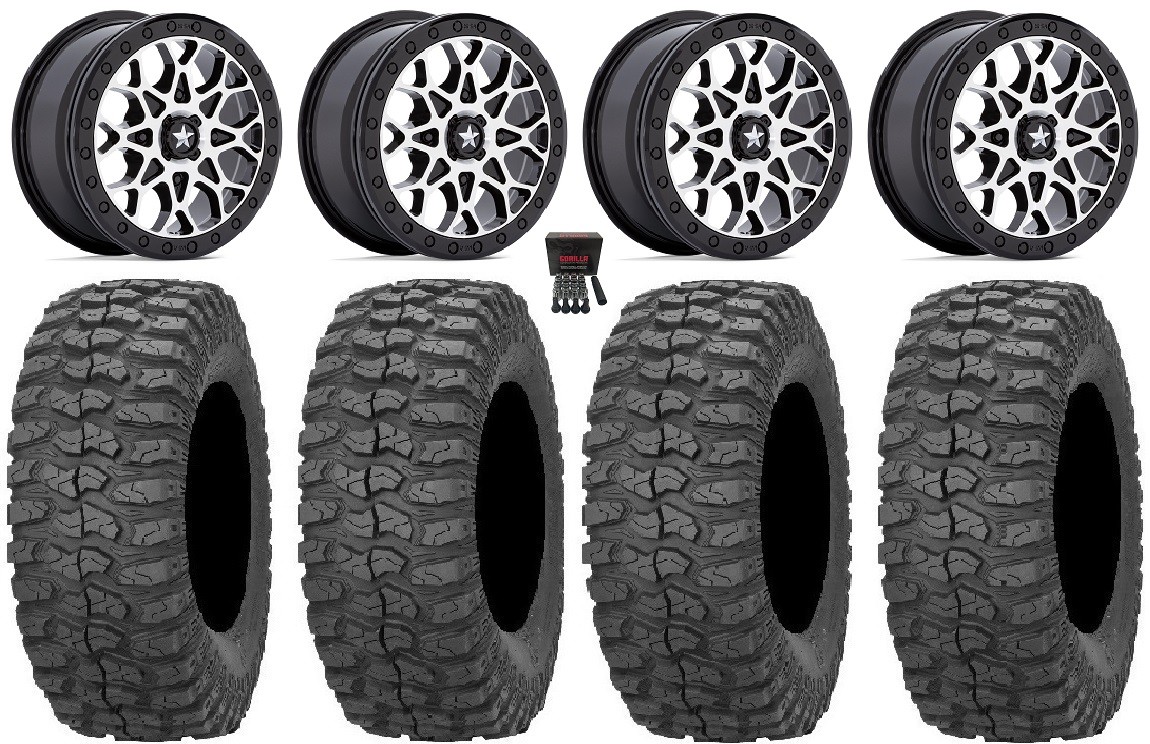 MSA Portal Beadlock 15″ Wheels Mh 32″ Rock-A-Billy Tires Polaris Ranger XP 9/1K