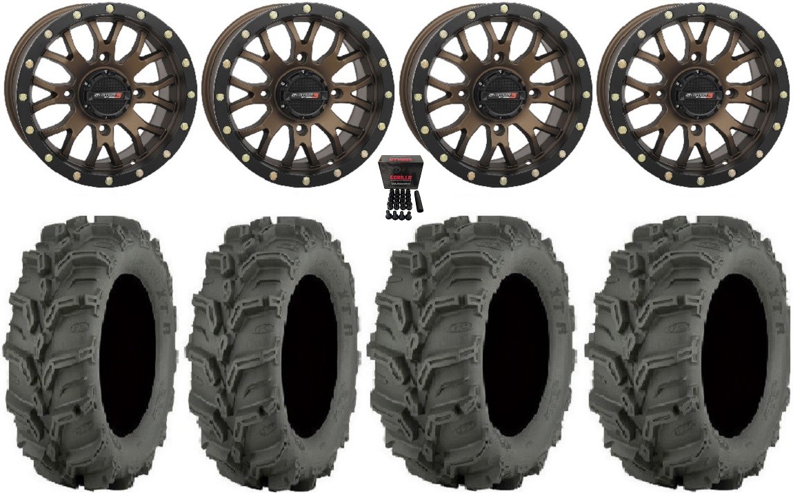 System 3 ST-3 Bronze 14″ Wheels 27″ Mud Lite XTR Tires Yamaha Viking Wolverine