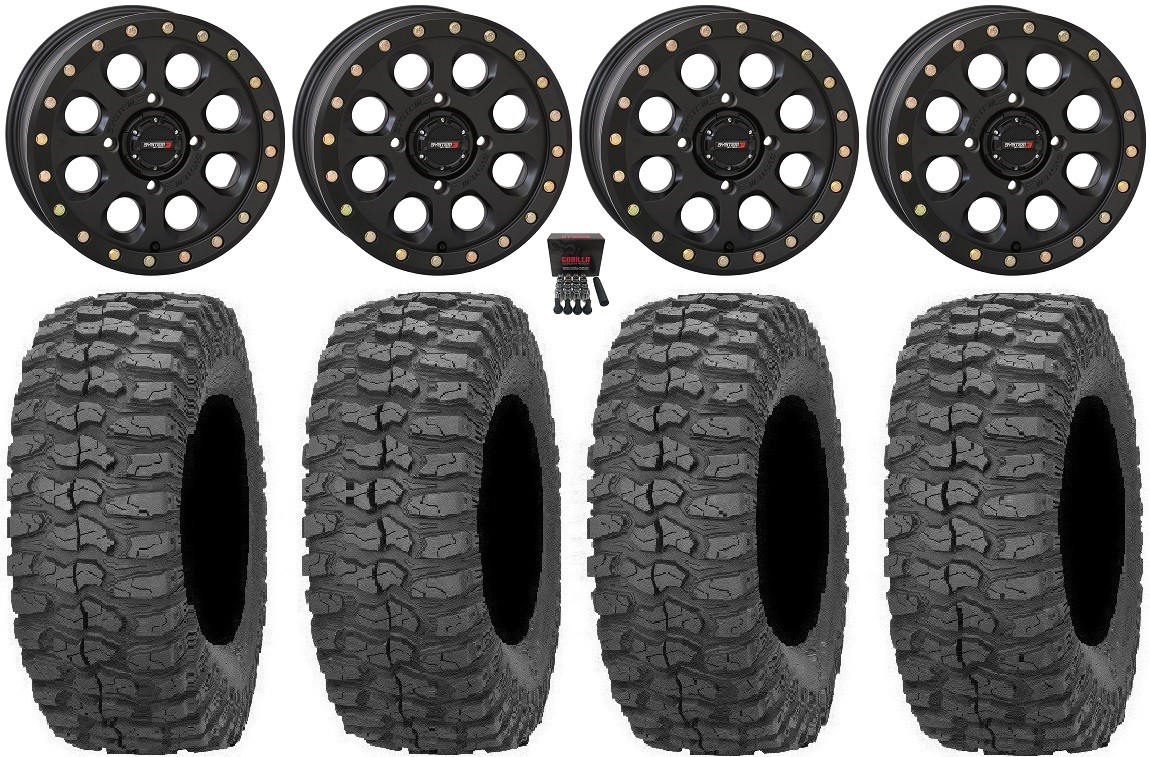 System 3 SB-7 14″ Wheels Black (4+3) 30″ Rock-A-Billy Tires RZR XP 1000 / PRO XP