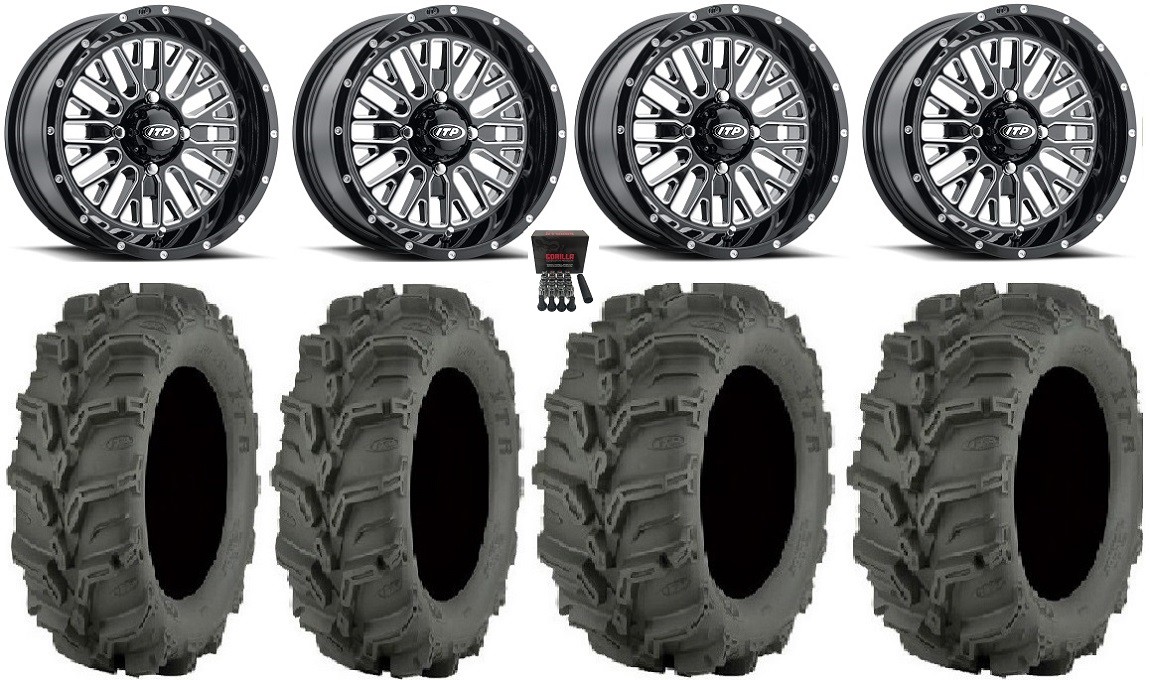 ITP Momentum 14″ Wheels Milled 27″ Mud Lite XTR Tires Can-Am Renegade Outlander