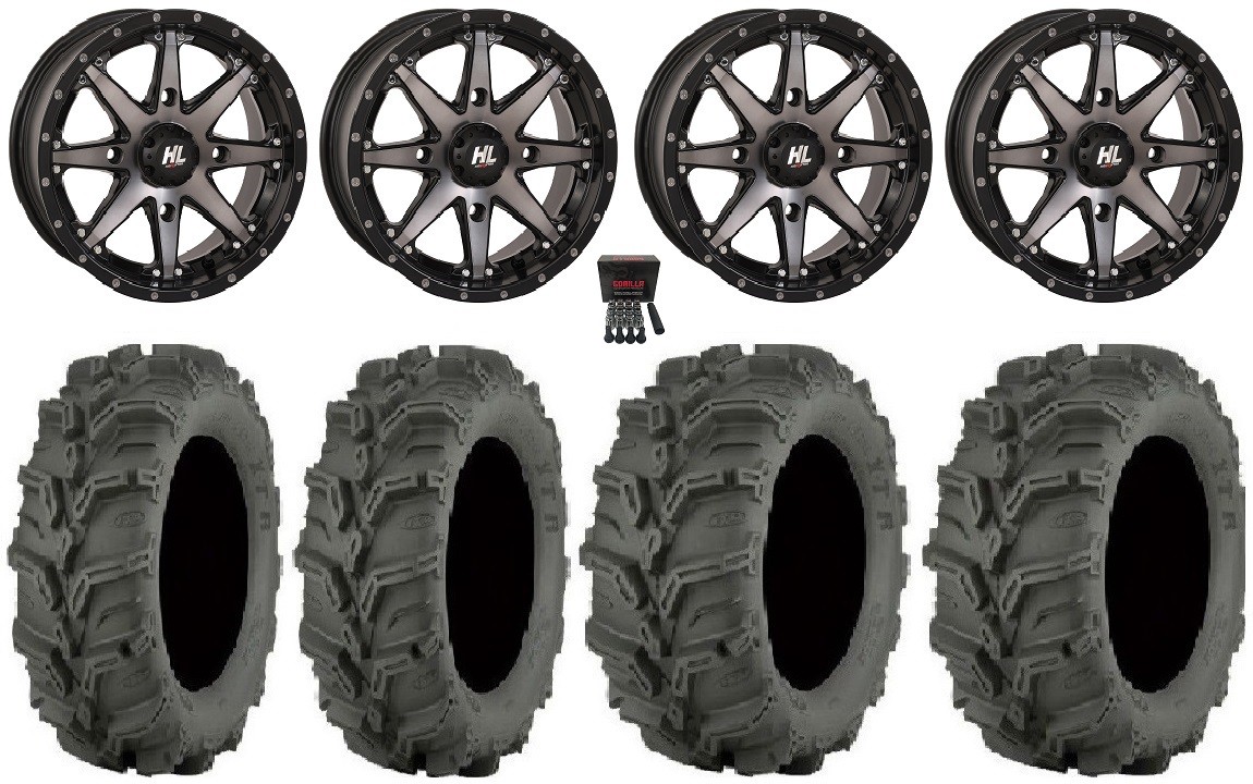 High Lifter HL10 14″ Wheels Smoke 27″ Mud Lite XTR Tires Sportsman 550 850 1000