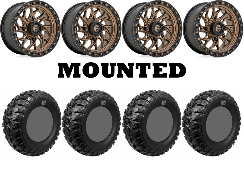 Kit 4 GBC Kanati Mongrel Tires 30×10-15 on Fuel Runner Bronze Wheels POL