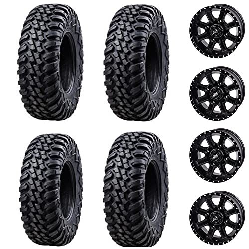 Tusk Terrabite 30×10-14 Tires/4/137 Cascade Wheel 14×7 4+3 Matte Black (Set 4)