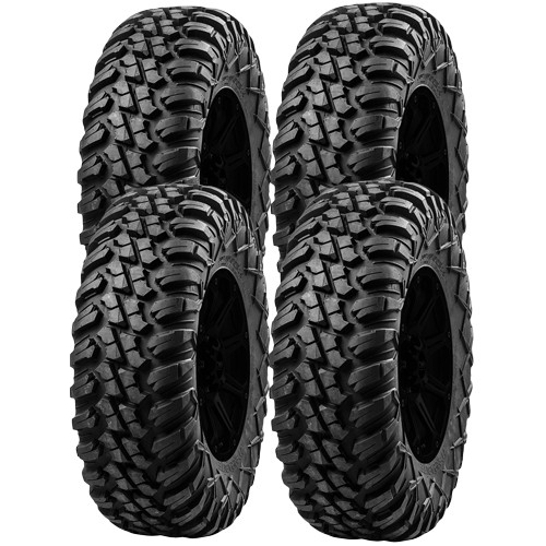 (QTY 4) 28×10.00R14 Tusk Terrabite  LRD Black Wall Tires