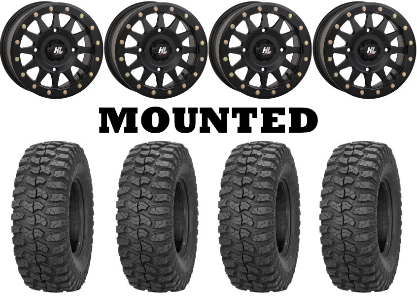 Kit 4 Sedona Rock-A-Billy 32×10-14 on High Lifter HLA1 Beadlock Matte Black POL