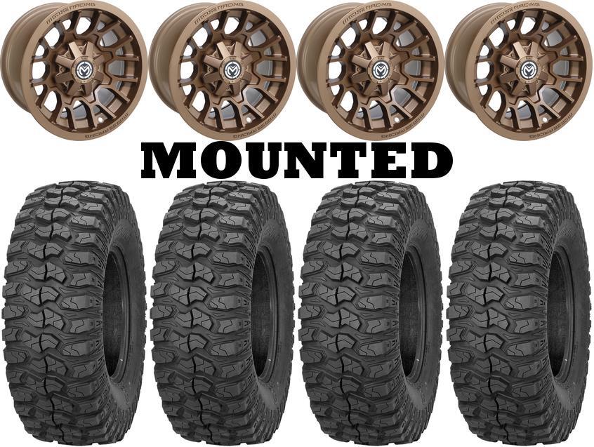 Kit 4 Sedona Rock-A-Billy Tires 32×10-15 on Moose 24X Bronze Wheels 1KXP