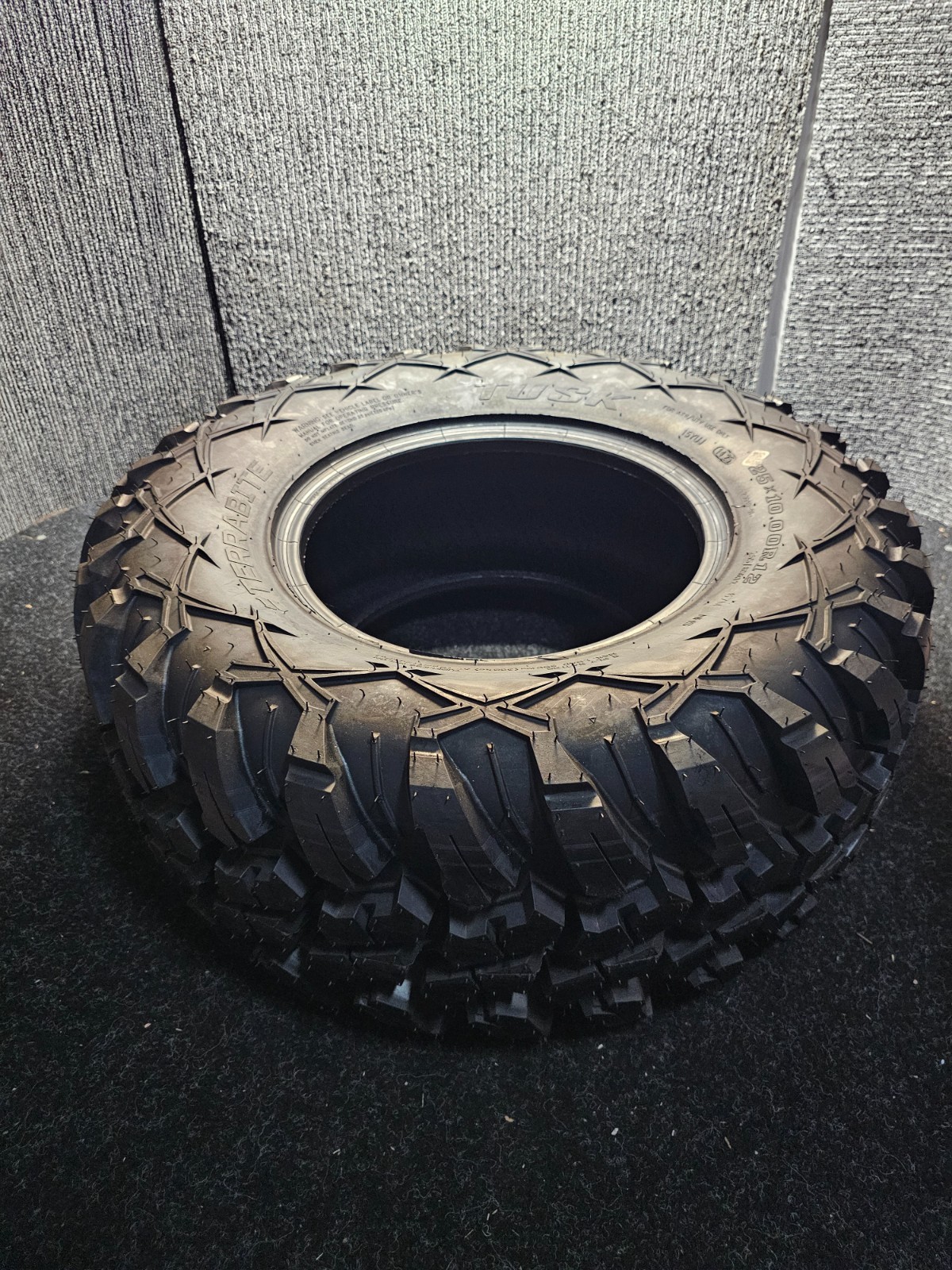 (QTY 1) Tusk Terrabite 25X10.00R12 UTV/ATV Tubeless Tire 8-Ply 255/65R12 67M