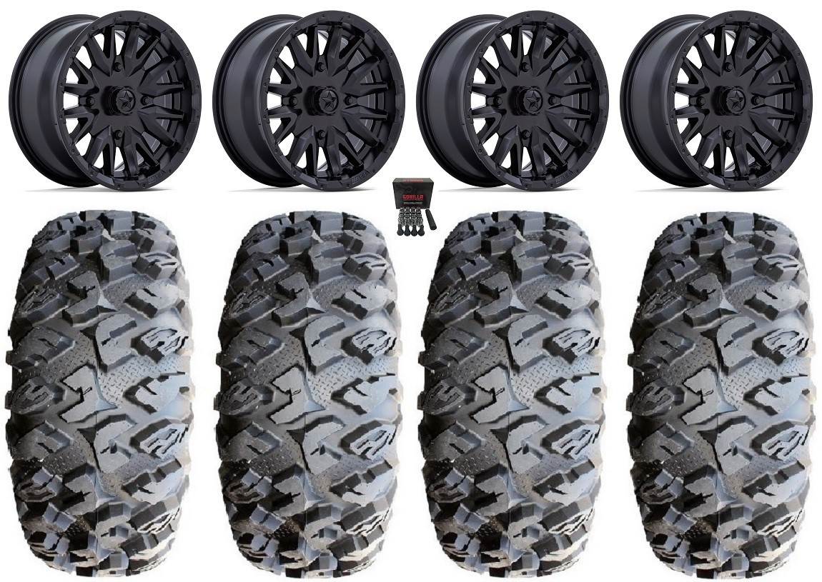 MSA Creed 15″ Wheels Black 31″ MotoClaw Tires Textron Wildcat XX