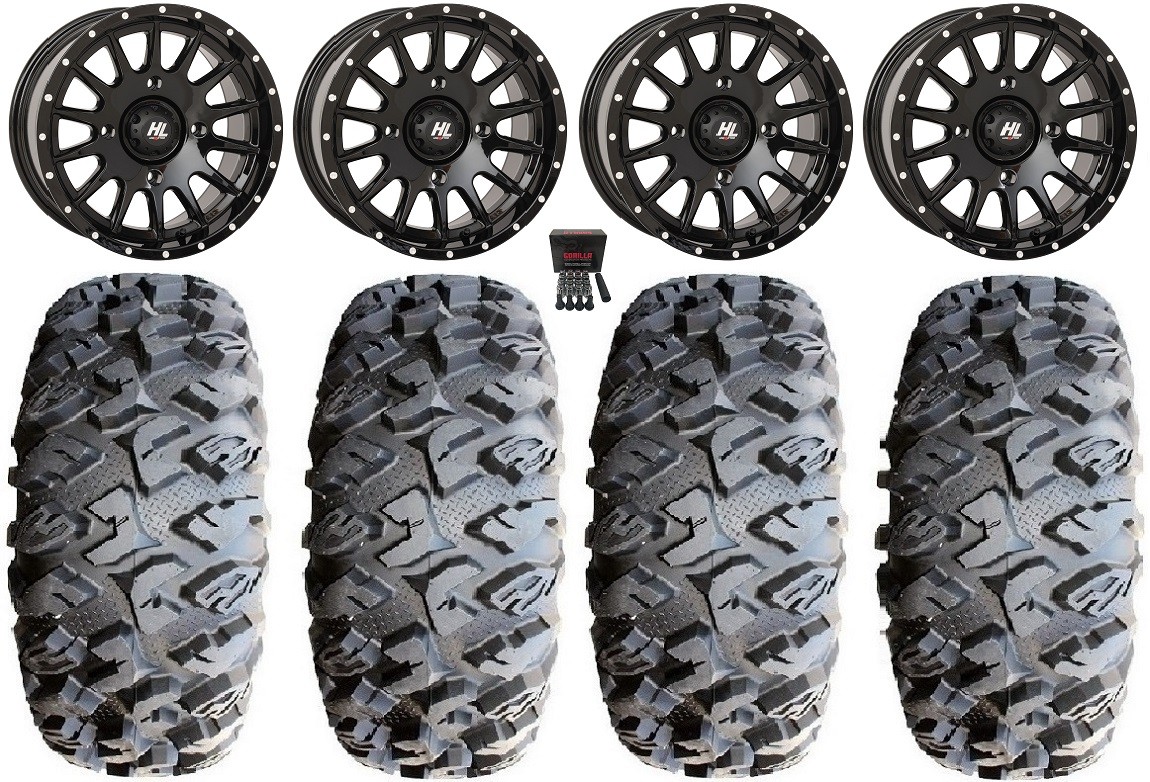 High Lifter HL25 15″ Wheels Bk 31″ MotoClaw Tires Polaris Ranger XP 9/1K