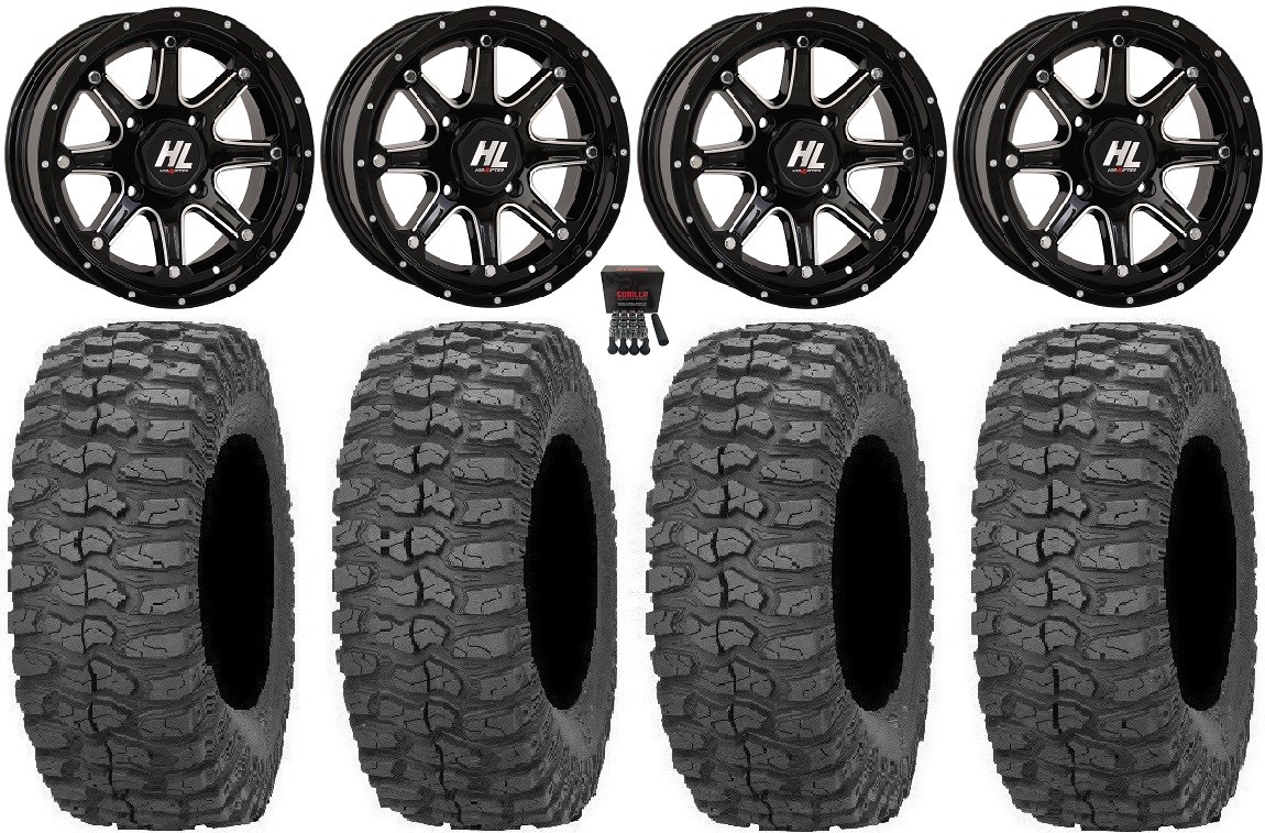 High Lifter HL4 14″ Wheels Machined 28″ Rock-A-Billy Tires Commander Maverick