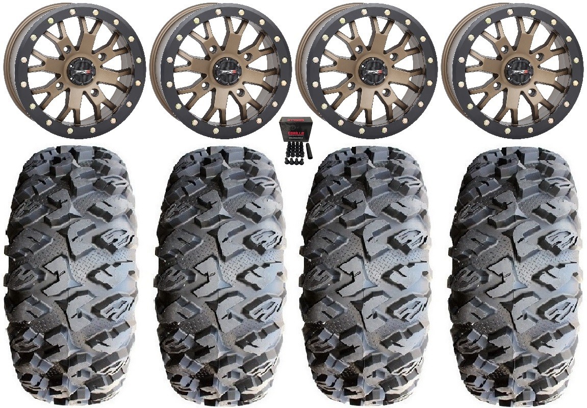 System 3 SB-4 Bronze (6+1) 15″ Wheels 31″ MotoClaw Tires Pioneer 1000 / Talon