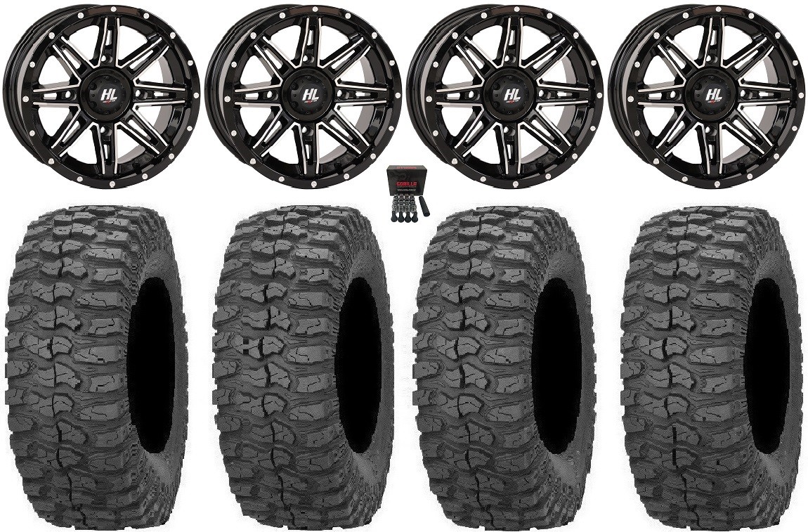 High Lifter HL22 14″ Wheels Machined 28″ Rock-A-Billy Tires Commander Maverick