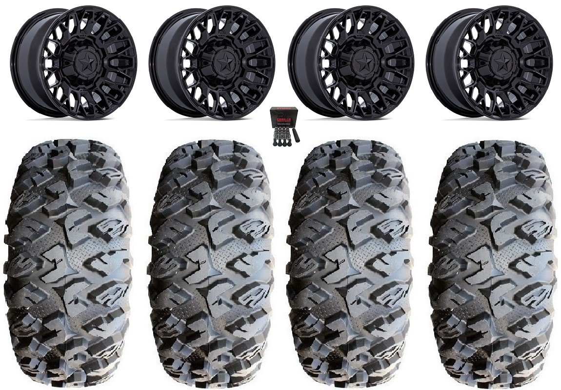 MSA Clubber 14″ Wheels Black 32″ MotoClaw Tires RZR XP 1000 / PRO XP