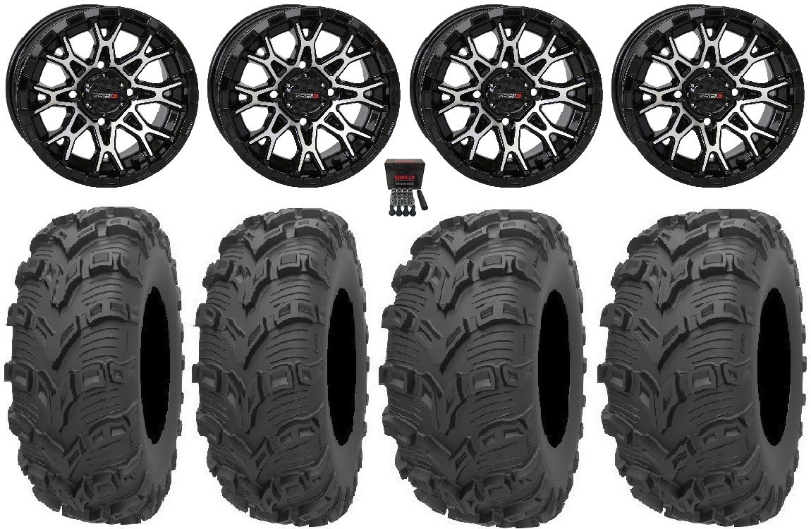 System 3 ST-6 14″ Wheels Black 28″ Bear Claw EVO Tires Sportsman 550 850 1000