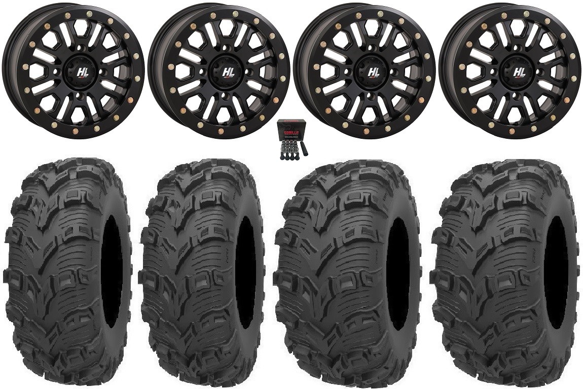 High Lifter HL23 Bdlk 14″ Wheels Bk 28″ Bear Claw EVO Tires Ranger XP 9/1K