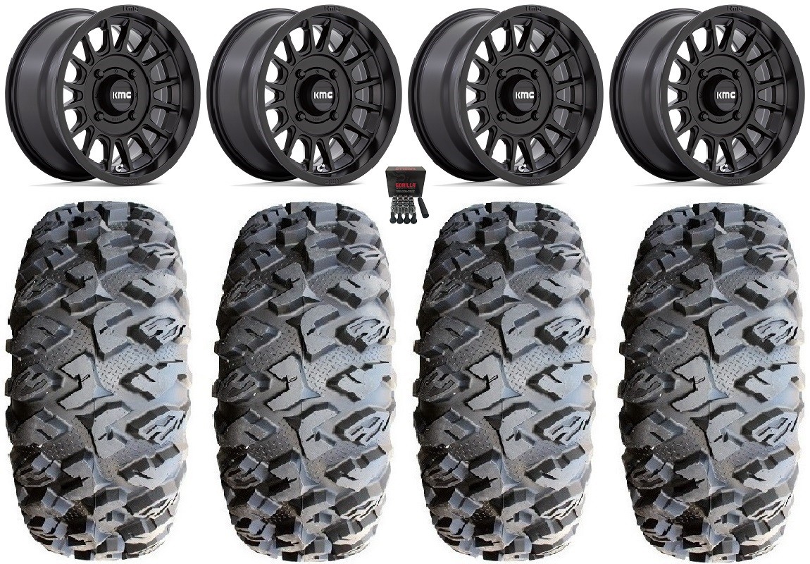 KMC Impact 15″ Wheels Black 31″ MotoClaw Tires Textron Wildcat XX