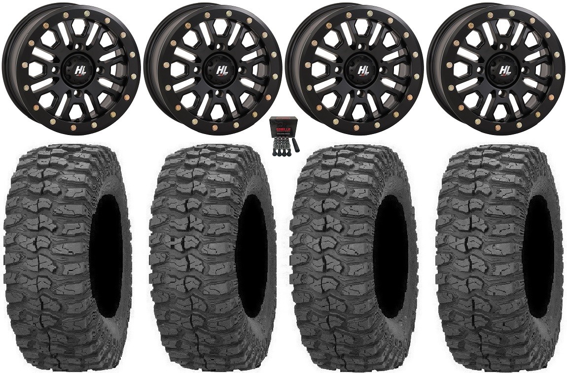 High Lifter HL23 Bdlk 14″ Wheels Bk 30″ Rock-A-Billy Tires Pioneer 1000 / Talon