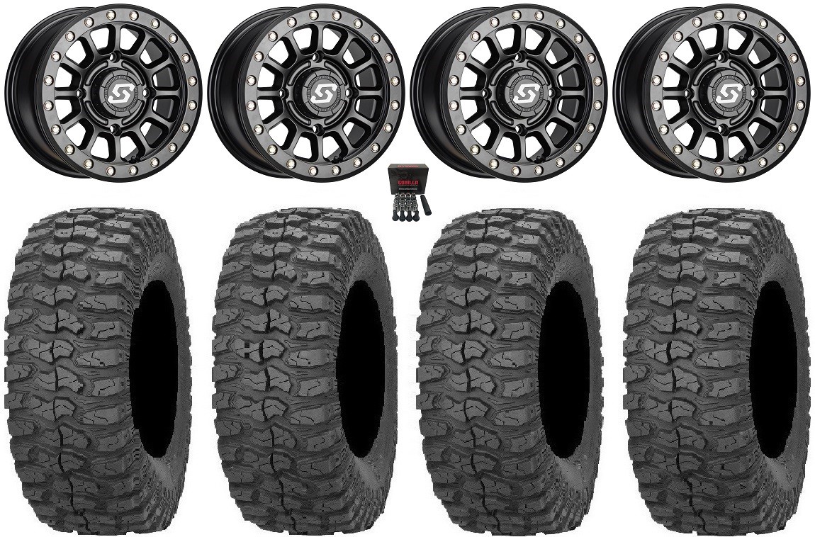 Sedona Sano Beadlock 14″ Wheels Bk 30″ Rock-A-Billy Tires Kawasaki Mule Pro FXT