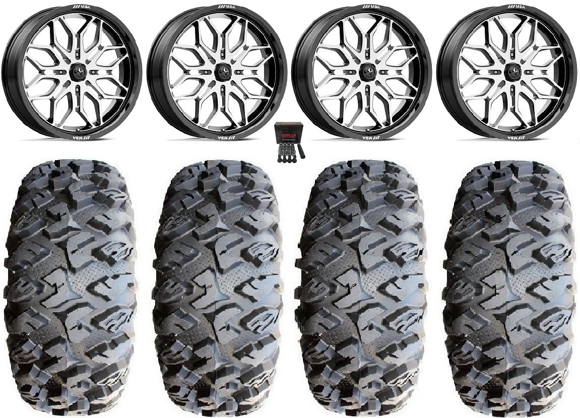 MSA Sniper 18″ Wheels Machined 33″ MotoClaw Tires Polaris Ranger XP 9/1K