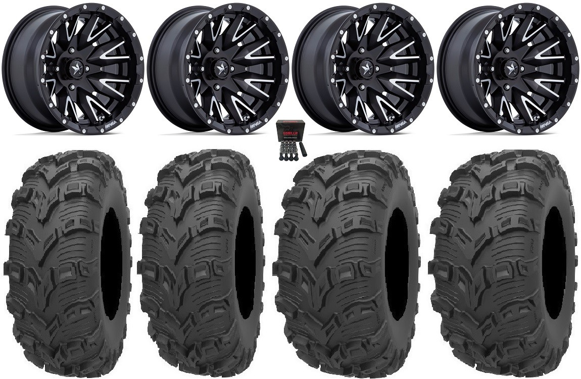 MSA Creed 14″ Wheels Machined 28″ Bear Claw EVO Tires Can-Am Renegade Outlander