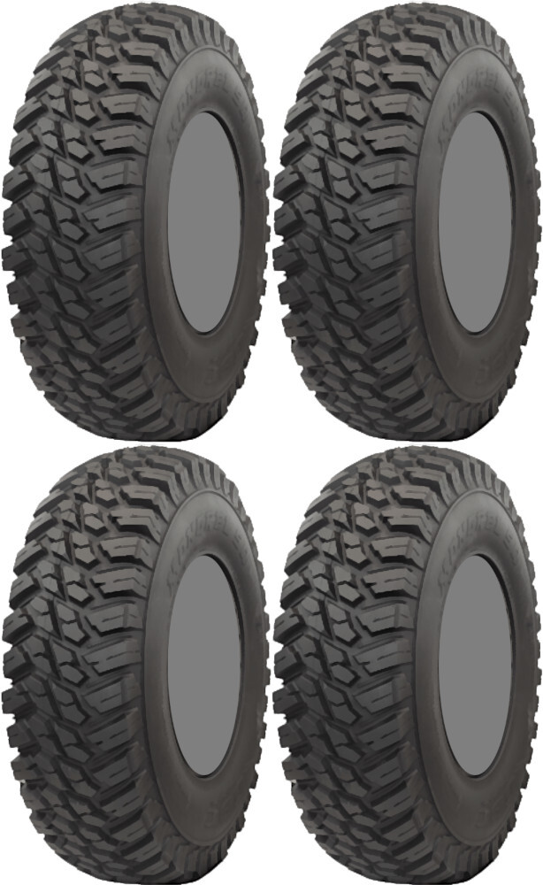 Four 4 GBC Kanati Mongrel SQ ATV Tires Set 2 Front 32×9.5-15 & 2 Rear 32×9.5-15