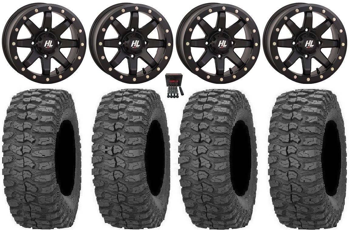 High Lifter HL9 Bdlk 14″ Wheels Bk 6+1 30″ Rock-A-Billy Tires Can-Am Defender