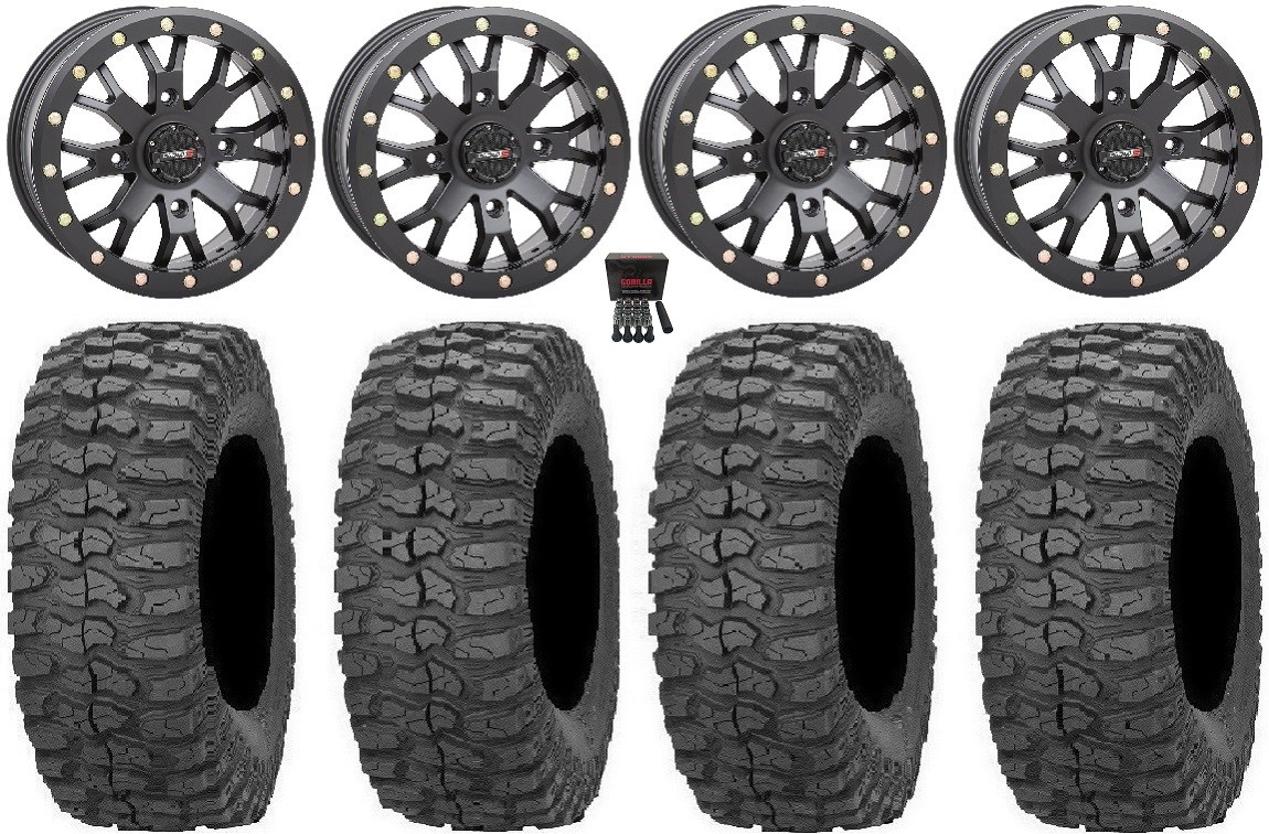 System 3 SB-4 Black (4+3) 14″ Wheels 28″ Rock-A-Billy Tires Commander Maverick