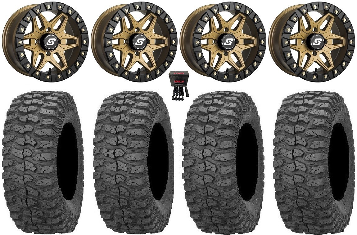 Sedona Split 6 Bdlk 14″ Wheels Br 28″ Rock-A-Billy Tires Honda Pioneer