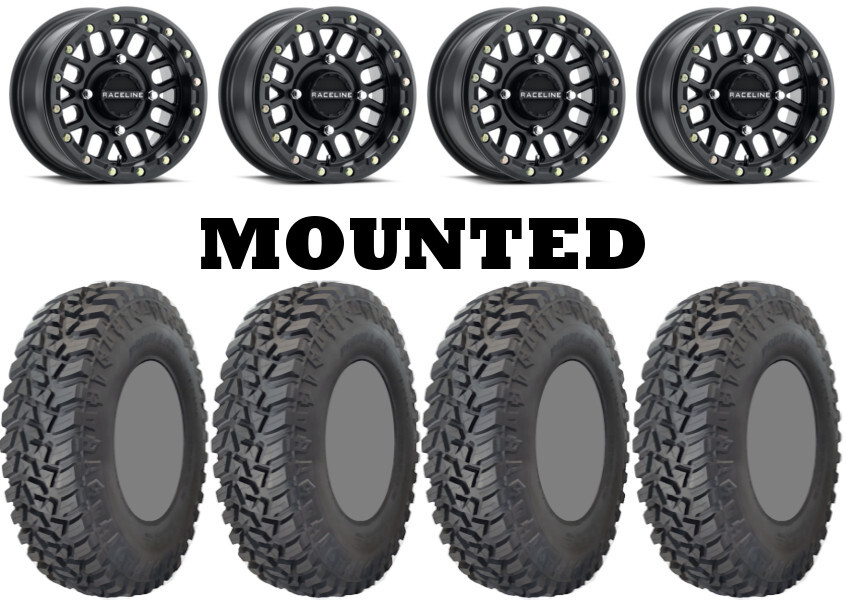 Kit 4 GBC Kanati Mongrel SQ 35×10-15 on Podium Beadlock Matte Black Nar FXT