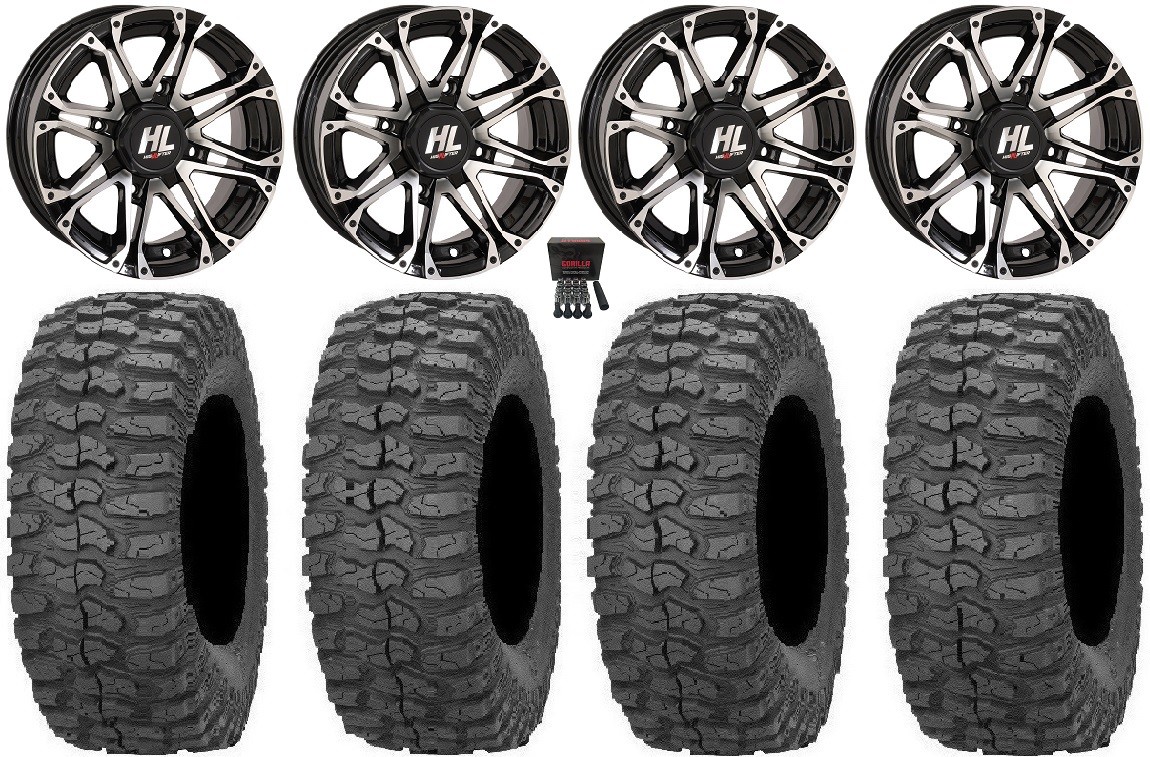 High Lifter HL3 14″ Wheels Machined 30″ Rock-A-Billy Tires Can-Am Maverick X3