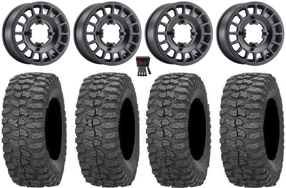 Method 407 14″ Wheels Black 30″ Rock-A-Billy Tires Commander Maverick