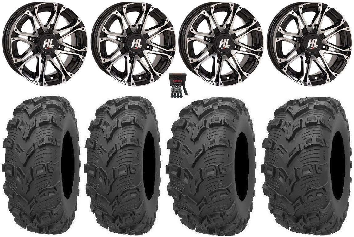 High Lifter HL3 14″ Wheels Machined 28″ Bear Claw EVO Tires Can-Am Maverick X3