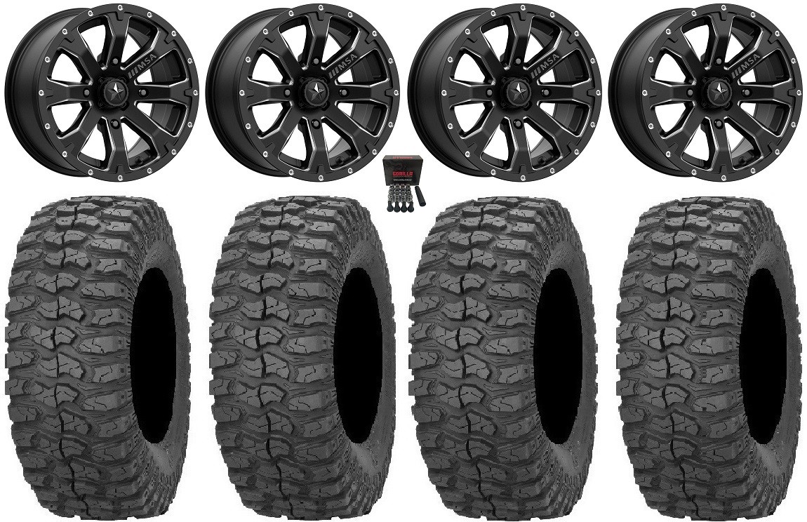 MSA Bounty 14″ Wheels Black 30″ Rock-A-Billy Tires Renegade Outlander