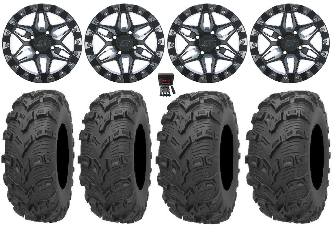Sedona Split 6 Bdlk 14″ Wheels Mh +30mm 28″ Bear Claw EVO Tires Ranger XP 9/1K