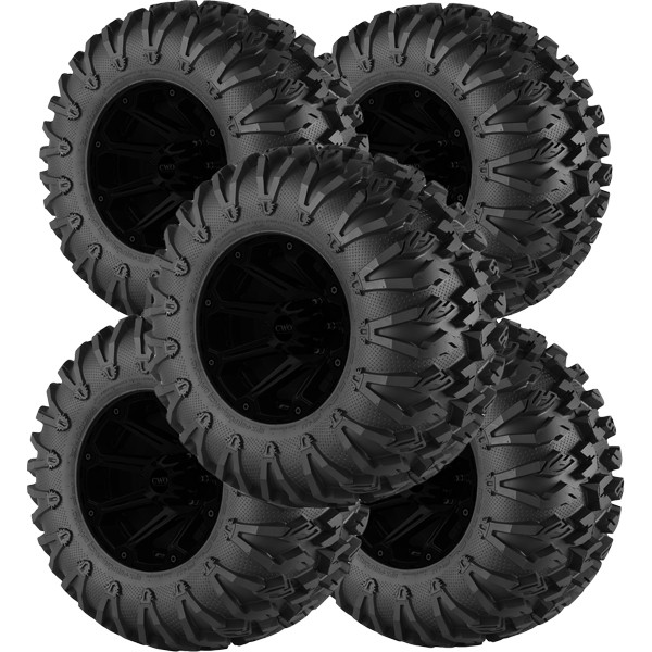 (QTY 5) 27x10x14R EFX MotoClaw LRD Black Wall Tires
