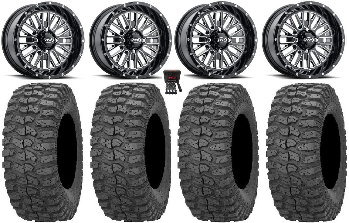 ITP Momentum 15″ Wheels Milled 32″ Rock-A-Billy Tires Polaris RZR Turbo S / RS1