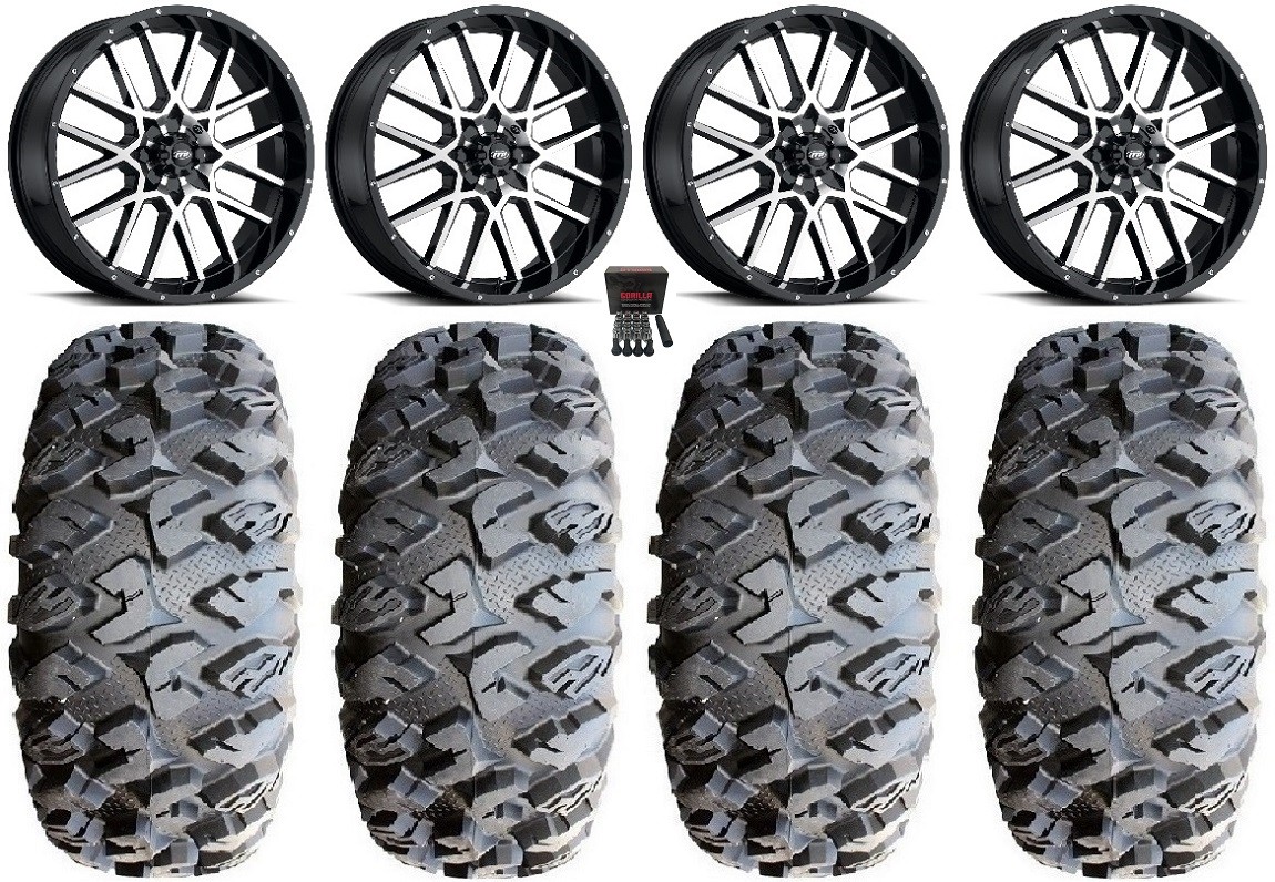 ITP Hurricane 20″ Wheels Machined 33″ MotoClaw Tires Polaris Sportsman / RZR /